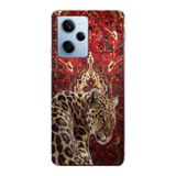 Manitoba Xiaomi Redmi Note 12 Pro 5G ile Uyumlu Leopar Tasarımlı Baskılı Şeffaf Telefon Kılıfı