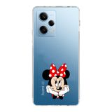 Manitoba Xiaomi Redmi Note 12 Pro 5G ile Uyumlu Minnie Mouse Tasarımlı Baskılı Şeffaf Telefon Kılıfı
