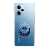 Manitoba Xiaomi Redmi Note 12 Pro 5G ile Uyumlu Nazar Göz Tasarımlı Baskılı Şeffaf Telefon Kılıfı