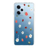 Manitoba Xiaomi Redmi Note 12 Pro 5G ile Uyumlu Papatya Arı Tasarımlı Baskılı Şeffaf Telefon Kılıfı