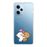 Manitoba Xiaomi Redmi Note 12 Pro 5G ile Uyumlu Sevimli Ayıcıklar Tasarımlı Baskılı Şeffaf Telefon Kılıfı