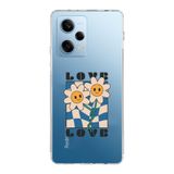 Manitoba Xiaomi Redmi Note 12 Pro 5G ile Uyumlu Sevimli Çiçekler Tasarımlı Baskılı Şeffaf Telefon Kılıfı