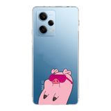 Manitoba Xiaomi Redmi Note 12 Pro 5G ile Uyumlu Sevimli Domuz Tasarımlı Baskılı Şeffaf Telefon Kılıfı