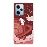 Manitoba Xiaomi Redmi Note 12 Pro 5G ile Uyumlu Sevimli Tavşan Tasarımlı Baskılı Şeffaf Telefon Kılıfı