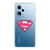 Manitoba Xiaomi Redmi Note 12 Pro 5G ile Uyumlu Süpermen Tasarımlı Baskılı Şeffaf Silikon Telefon Kılıfı