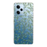 Manitoba Xiaomi Redmi Note 12 Pro 5G ile Uyumlu Yapraklar Tasarımlı Baskılı Şeffaf Telefon Kılıfı