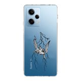 Manitoba Xiaomi Redmi Note 12 Pro 5G ile Uyumlu Yıldırım Tasarımlı Baskılı Şeffaf Silikon Telefon Kılıfı