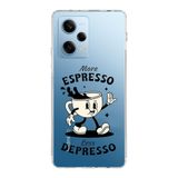 Manitoba Xiaomi Redmi Note 12 Pro 5G Uyumlu Baskılı Yumuşak Silikon Şeffaf Telefon Kılıfı, Espresso Deseni