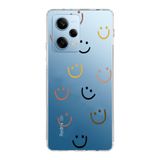 Manitoba Xiaomi Redmi Note 12 Pro 5G Uyumlu Baskılı Yumuşak Silikon Şeffaf Telefon Kılıfı, Gülümseme Deseni