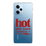 Manitoba Xiaomi Redmi Note 12 Pro 5G Uyumlu Baskılı Yumuşak Silikon Şeffaf Telefon Kılıfı, Hot Girls Watch Formula 1