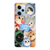 Manitoba Xiaomi Redmi Note 12 Pro 5G Uyumlu Baskılı Yumuşak Silikon Şeffaf Telefon Kılıfı, Kedi Deseni