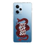Manitoba Xiaomi Redmi Note 12 Pro 5G Uyumlu Baskılı Yumuşak Silikon Şeffaf Telefon Kılıfı, Kırmızı Desen