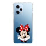 Manitoba Xiaomi Redmi Note 12 Pro 5G Uyumlu Baskılı Yumuşak Silikon Şeffaf Telefon Kılıfı, Minnie Mouse Desen