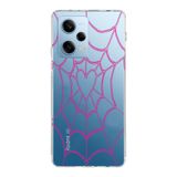 Manitoba Xiaomi Redmi Note 12 Pro 5G Uyumlu Baskılı Yumuşak Silikon Şeffaf Telefon Kılıfı, Pembe Desen