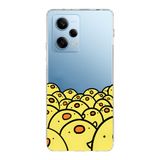 Manitoba Xiaomi Redmi Note 12 Pro 5G Uyumlu Baskılı Yumuşak Silikon Şeffaf Telefon Kılıfı, Sarı Desen
