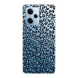 Manitoba Xiaomi Redmi Note 12 Pro 5G Uyumlu Baskılı Yumuşak Silikon Telefon Kılıfı, Leopar Desen, Mavi