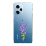 Manitoba Xiaomi Redmi Note 12 Pro 5G Uyumlu Leylak Tasarımlı Baskılı Şeffaf Telefon Kılıfı