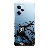 Manitoba Xiaomi Redmi Note 12 Pro 5G Uyumlu Siyah Örümcek Tasarımlı Baskılı Şeffaf Telefon Kılıfı