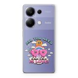 Manitoba Xiaomi Redmi Note 13 Pro 4G ile Uyumlu All You Need Tasarımlı Baskılı Şeffaf Telefon Kılıfı
