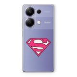 Manitoba Xiaomi Redmi Note 13 Pro 4G ile Uyumlu Baskılı Şeffaf Silikon Telefon Kılıfı, Superman Tasarımı