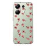 Manitoba Xiaomi Redmi Note 13 Pro 4G ile Uyumlu Baskılı Yumuşak Silikon Şeffaf Telefon Kılıfı, Çiçek Desen, Yeşil