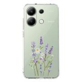 Manitoba Xiaomi Redmi Note 13 Pro 4G ile Uyumlu Baskılı Yumuşak Silikon Şeffaf Telefon Kılıfı, Çiçek Deseni