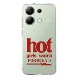 Manitoba Xiaomi Redmi Note 13 Pro 4G ile Uyumlu Baskılı Yumuşak Silikon Şeffaf Telefon Kılıfı, Hot Girls Watch Formula 1, Yeşil