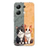 Manitoba Xiaomi Redmi Note 13 Pro 4G ile Uyumlu Baskılı Yumuşak Silikon Şeffaf Telefon Kılıfı, Kedi Deseni