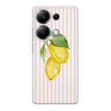 Manitoba Xiaomi Redmi Note 13 Pro 4G ile Uyumlu Baskılı Yumuşak Silikon Şeffaf Telefon Kılıfı, Limon Desenli