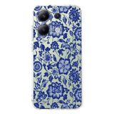 Manitoba Xiaomi Redmi Note 13 Pro 4G ile Uyumlu Baskılı Yumuşak Silikon Şeffaf Telefon Kılıfı, Mavi Çiçek Deseni