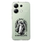 Manitoba Xiaomi Redmi Note 13 Pro 4G ile Uyumlu Baskılı Yumuşak Silikon Şeffaf Telefon Kılıfı, St. Michael Archangel Carmelite Desen