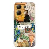 Manitoba Xiaomi Redmi Note 13 Pro 4G ile Uyumlu Baskılı Yumuşak Silikon Şeffaf Telefon Kılıfı, Van Gogh Deseni
