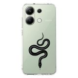 Manitoba Xiaomi Redmi Note 13 Pro 4G ile Uyumlu Baskılı Yumuşak Silikon Şeffaf Telefon Kılıfı, Yılan Deseni