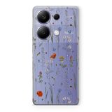 Manitoba Xiaomi Redmi Note 13 Pro 4G ile Uyumlu Çiçekler Tasarımlı Baskılı Şeffaf Telefon Kılıfı