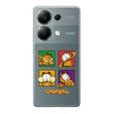 Manitoba Xiaomi Redmi Note 13 Pro 4G ile Uyumlu Garfield Baskılı Yumuşak Silikon Şeffaf Telefon Kılıfı