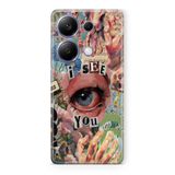 Manitoba Xiaomi Redmi Note 13 Pro 4G ile Uyumlu I See You Tasarımlı Baskılı Şeffaf Telefon Kılıfı