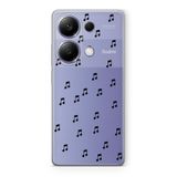 Manitoba Xiaomi Redmi Note 13 Pro 4G ile Uyumlu Müzik Notası Tasarımlı Baskılı Şeffaf Telefon Kılıfı