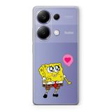 Manitoba Xiaomi Redmi Note 13 Pro 4G ile Uyumlu SpongeBob Tasarımlı Baskılı Şeffaf Silikon Telefon Kılıfı