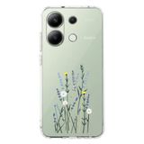 Manitoba Xiaomi Redmi Note 13 Pro 4G Uyumlu Baskılı Yumuşak Silikon Şeffaf Telefon Kılıfı, Çiçek Desen, Yeşil