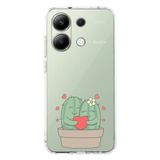 Manitoba Xiaomi Redmi Note 13 Pro 4G Uyumlu Baskılı Yumuşak Silikon Şeffaf Telefon Kılıfı, Kaktüs Desen, Yeşil