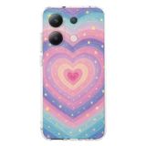 Manitoba Xiaomi Redmi Note 13 Pro 4G Uyumlu Baskılı Yumuşak Silikon Şeffaf Telefon Kılıfı, Kalp ve Yıldız Deseni