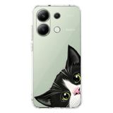 Manitoba Xiaomi Redmi Note 13 Pro 4G Uyumlu Baskılı Yumuşak Silikon Şeffaf Telefon Kılıfı, Kedi Deseni