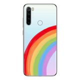 Manitoba Xiaomi Redmi Note 8 ile Uyumlu Baskılı Yumuşak Silikon Şeffaf Telefon Kılıfı, Gökkuşağı Desen
