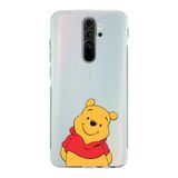 Manitoba Xiaomi Redmi Note 8 Pro ile Uyumlu Ayı Winnie Tasarımlı Baskılı Şeffaf Silikon Telefon Kılıfı, Çok Renkli