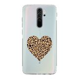 Manitoba Xiaomi Redmi Note 8 Pro ile Uyumlu Baskılı Yumuşak Silikon Şeffaf Telefon Kılıfı, Leopar Desen