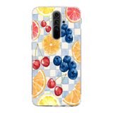 Manitoba Xiaomi Redmi Note 8 Pro ile Uyumlu Baskılı Yumuşak Silikon Şeffaf Telefon Kılıfı, Meyve Deseni