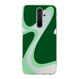 Manitoba Xiaomi Redmi Note 8 Pro ile Uyumlu Baskılı Yumuşak Silikon Şeffaf Telefon Kılıfı, Yeşil Desen