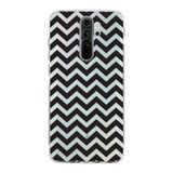 Manitoba Xiaomi Redmi Note 8 Pro ile Uyumlu Chevron Desen Baskılı Şeffaf Silikon Telefon Kılıfı