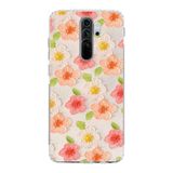 Manitoba Xiaomi Redmi Note 8 Pro ile Uyumlu Çiçek Tasarımlı Baskılı Şeffaf Silikon Telefon Kılıfı