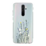 Manitoba Xiaomi Redmi Note 8 Pro ile Uyumlu Çiçek Tasarımlı Baskılı Şeffaf Telefon Kılıfı, Silikon, Çok Renkli